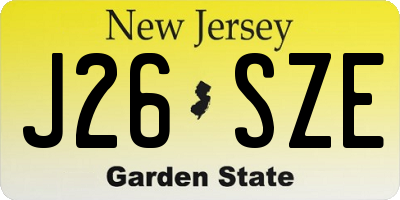 NJ license plate J26SZE