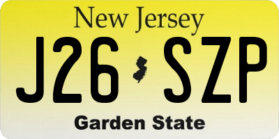 NJ license plate J26SZP