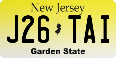 NJ license plate J26TAI