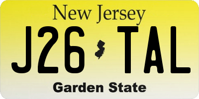NJ license plate J26TAL