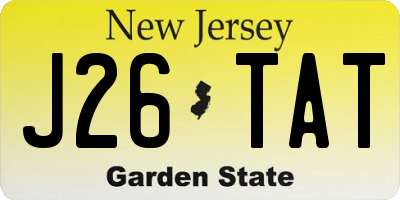 NJ license plate J26TAT