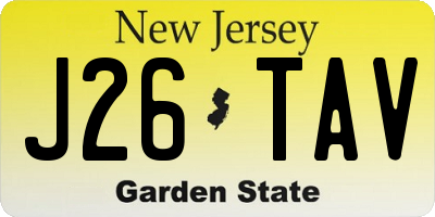 NJ license plate J26TAV