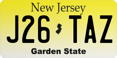 NJ license plate J26TAZ