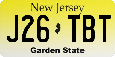 NJ license plate J26TBT