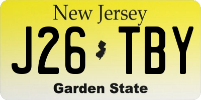 NJ license plate J26TBY
