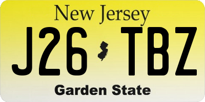 NJ license plate J26TBZ