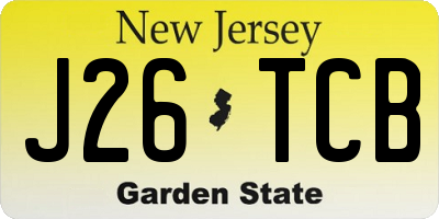 NJ license plate J26TCB