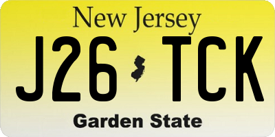 NJ license plate J26TCK