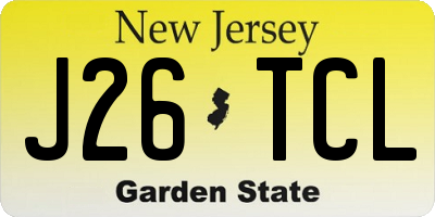NJ license plate J26TCL