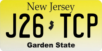NJ license plate J26TCP