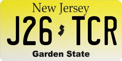 NJ license plate J26TCR