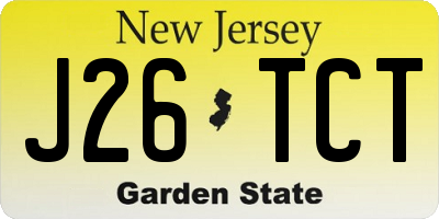 NJ license plate J26TCT