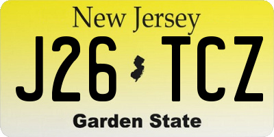 NJ license plate J26TCZ