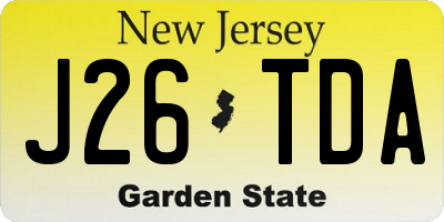 NJ license plate J26TDA