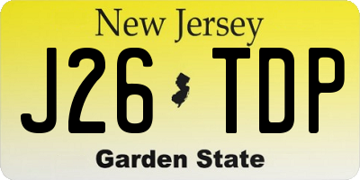 NJ license plate J26TDP