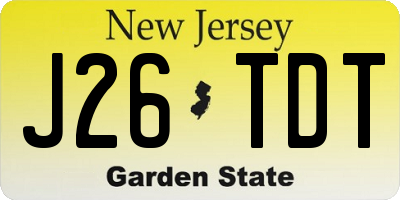 NJ license plate J26TDT