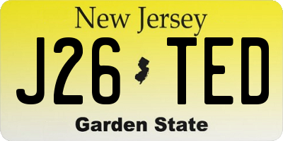 NJ license plate J26TED