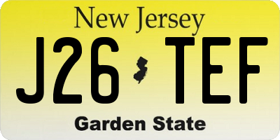 NJ license plate J26TEF