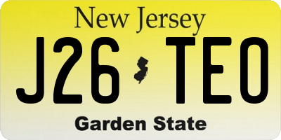 NJ license plate J26TEO