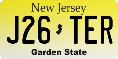 NJ license plate J26TER