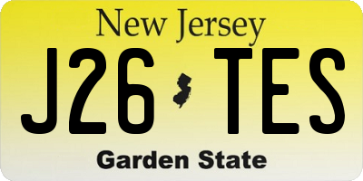 NJ license plate J26TES