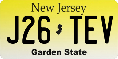 NJ license plate J26TEV