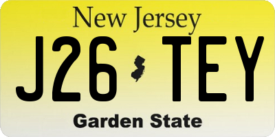 NJ license plate J26TEY