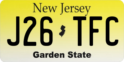 NJ license plate J26TFC