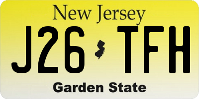 NJ license plate J26TFH
