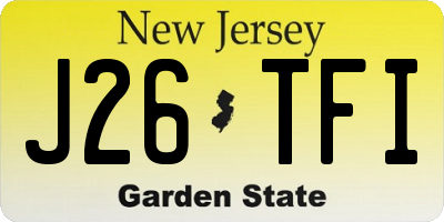 NJ license plate J26TFI