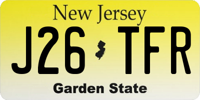 NJ license plate J26TFR