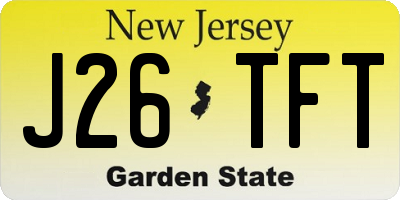 NJ license plate J26TFT