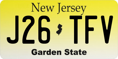 NJ license plate J26TFV