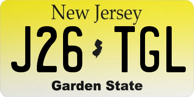 NJ license plate J26TGL
