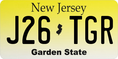 NJ license plate J26TGR