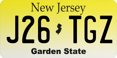 NJ license plate J26TGZ
