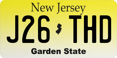 NJ license plate J26THD
