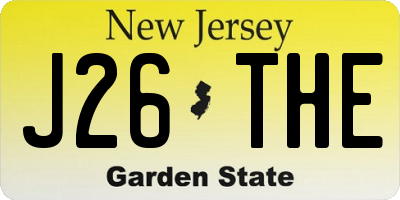 NJ license plate J26THE