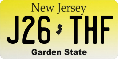 NJ license plate J26THF