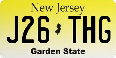 NJ license plate J26THG