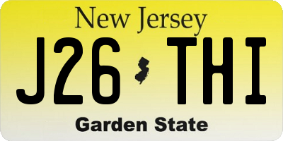 NJ license plate J26THI