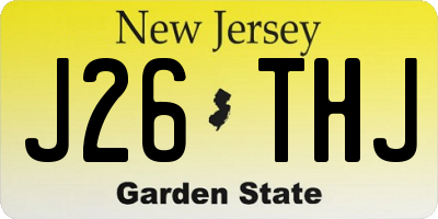 NJ license plate J26THJ