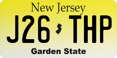NJ license plate J26THP