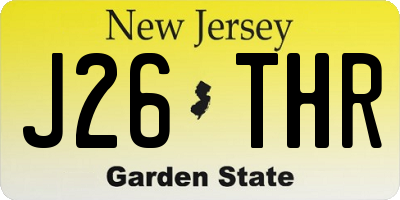 NJ license plate J26THR