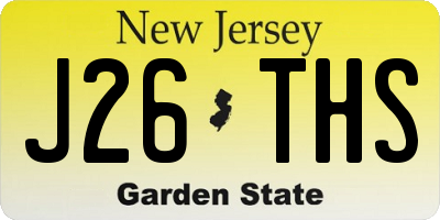 NJ license plate J26THS