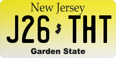 NJ license plate J26THT