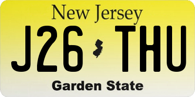 NJ license plate J26THU