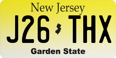 NJ license plate J26THX