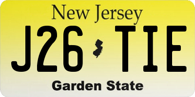 NJ license plate J26TIE