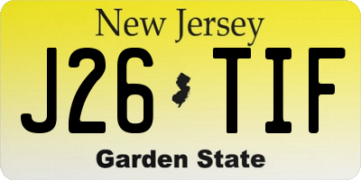 NJ license plate J26TIF